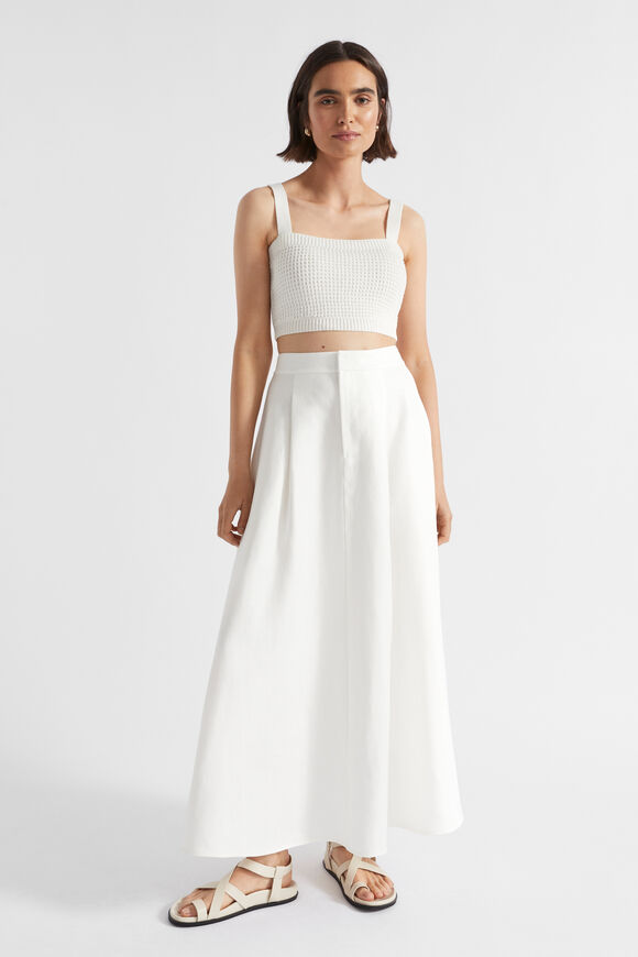 Linen Pleat Skirt  Cloud Cream  hi-res