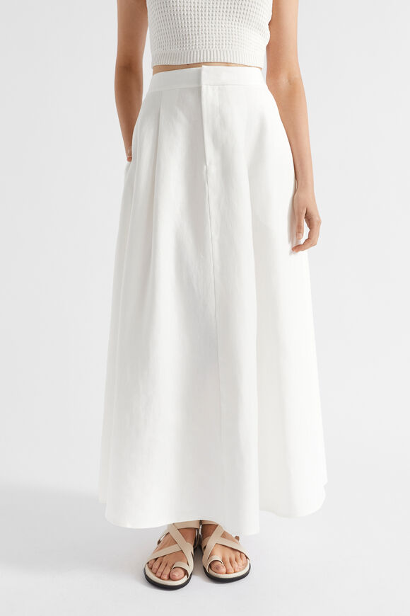 Linen Pleat Skirt  Cloud Cream  hi-res