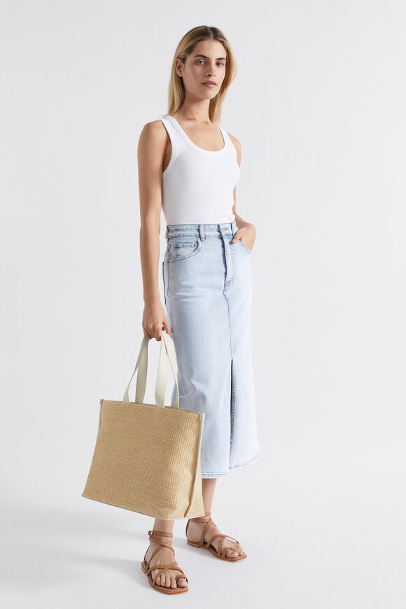 Denim Flared Midi Skirt  Pacific Wash  hi-res