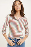 Rib Long Sleeve Henley Tee  Multi  hi-res