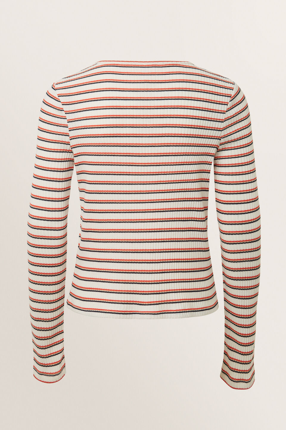 Rib Long Sleeve Henley Tee  Multi