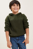 Spliced Knitted Hoodie  Forest  hi-res