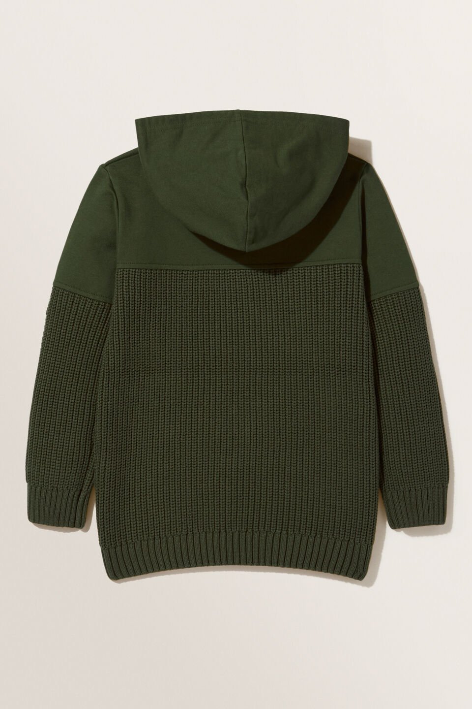 Spliced Knitted Hoodie  Forest