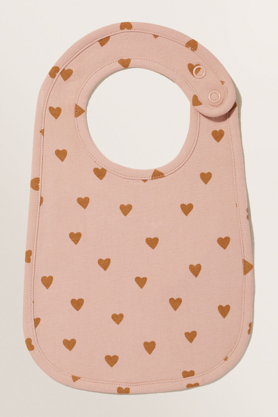 Hearts Bib  Pink Clay