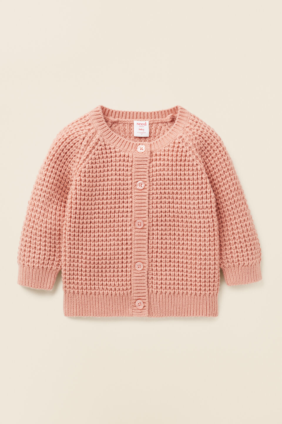 Raglan Knit Cardigan  Chalk Pink