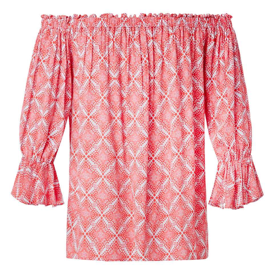 Frill Sleeve Printed Top  
