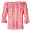 Frill Sleeve Printed Top    hi-res