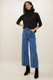 Cowl Neck Slub Top  Black  hi-res