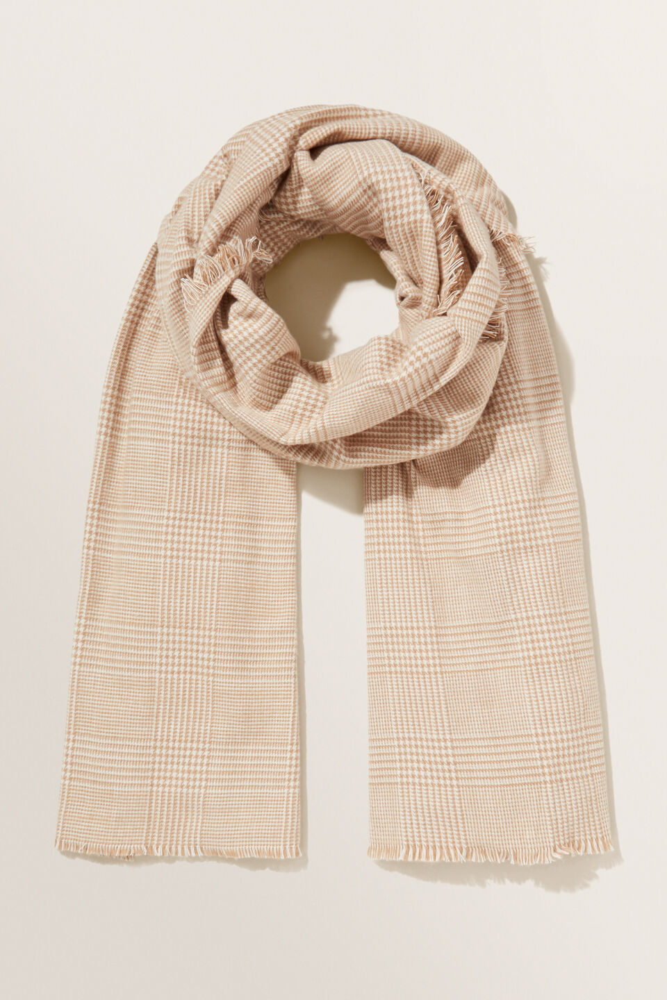 Houndstooth Check Scarf  Honey Dew