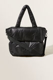 Quilted Tote Bag  Black  hi-res