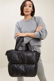 Quilted Tote Bag  Black  hi-res