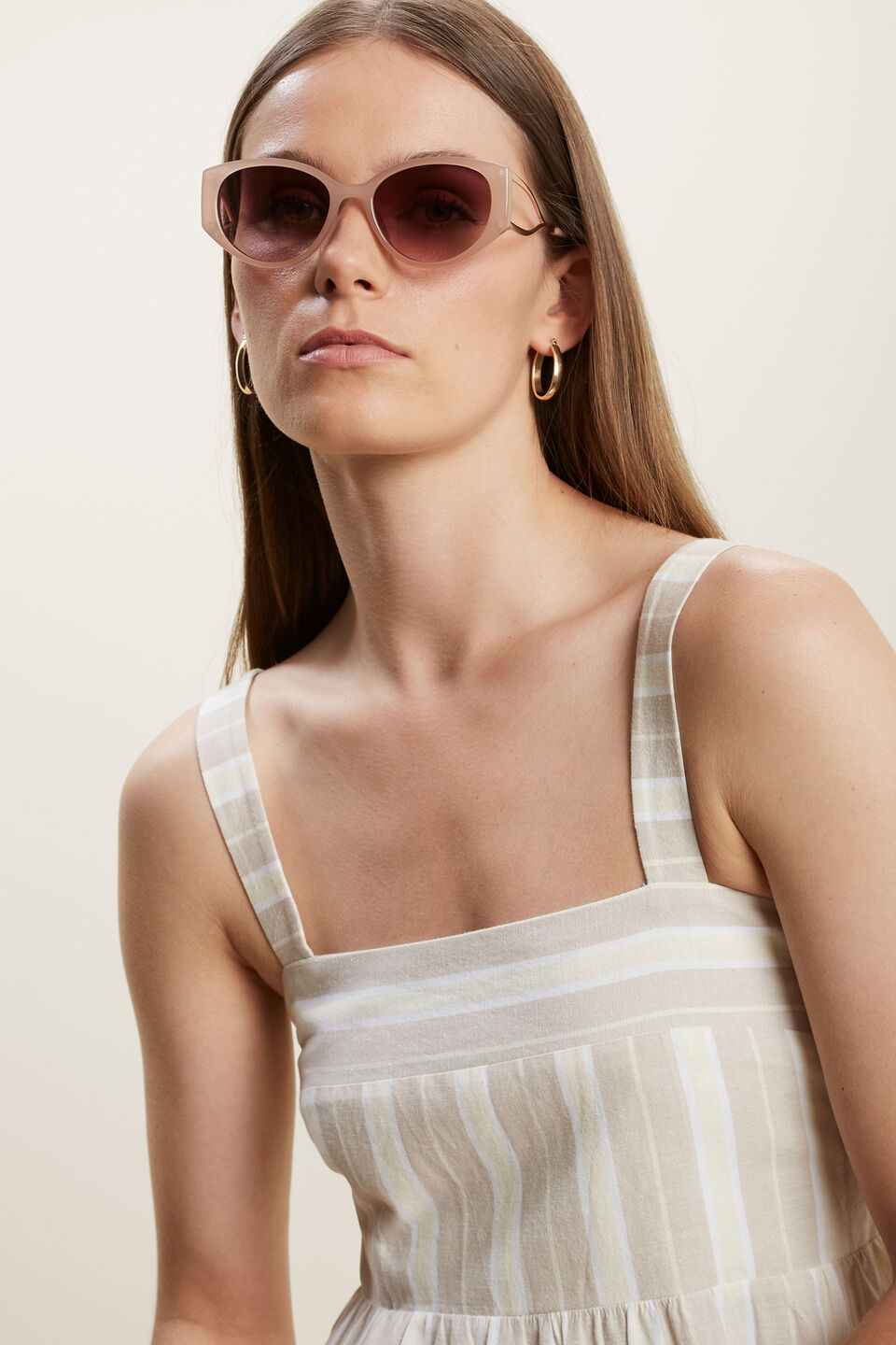 Leah Detail Sunglasses  Blush