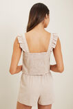 Button Frill Top  Sand  hi-res