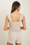 Button Frill Top  Sand  hi-res