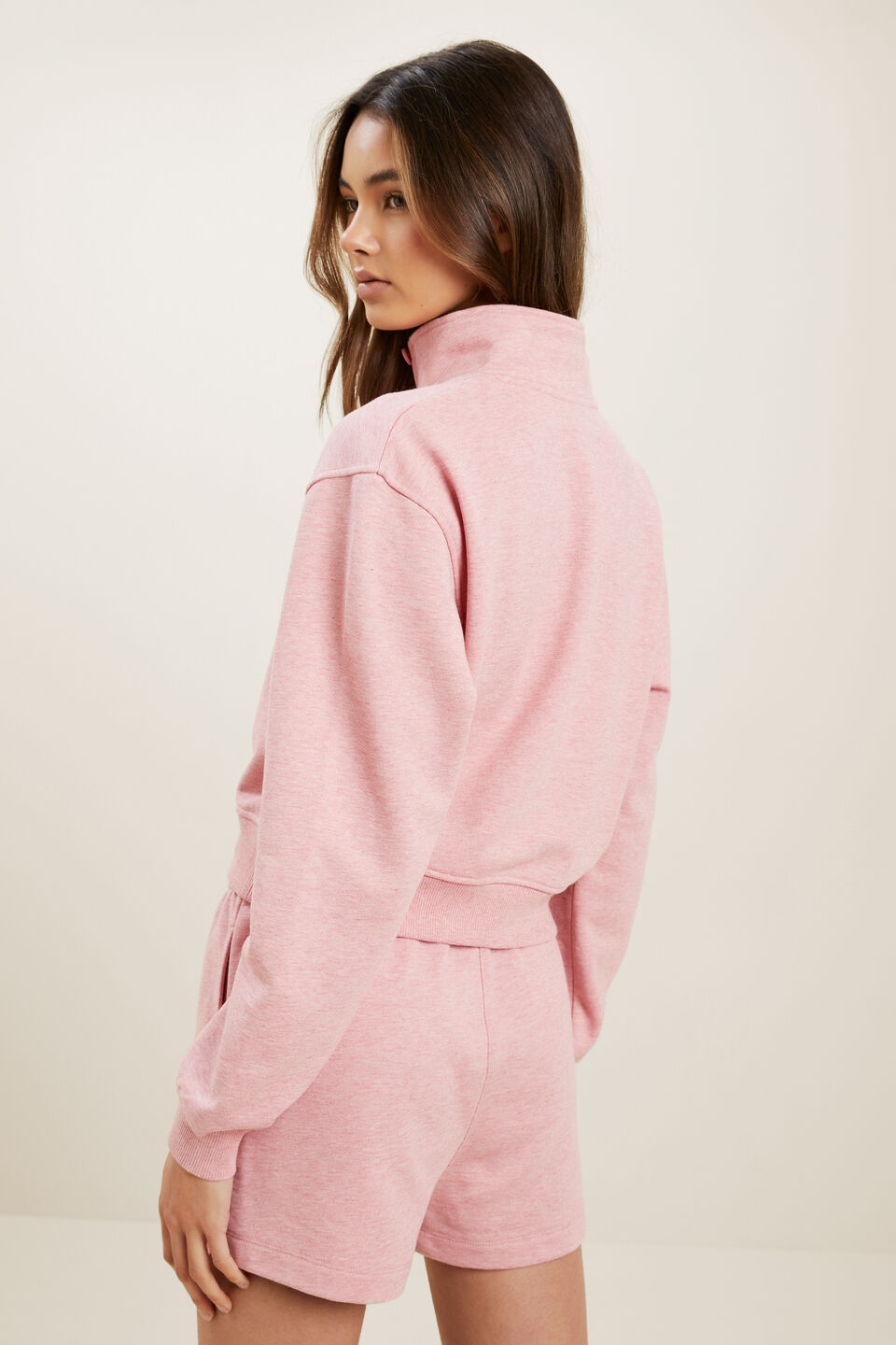 Button Sweater  Rose Pink