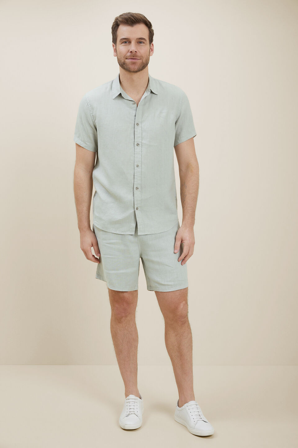 Mens Linen Shirt  Mint