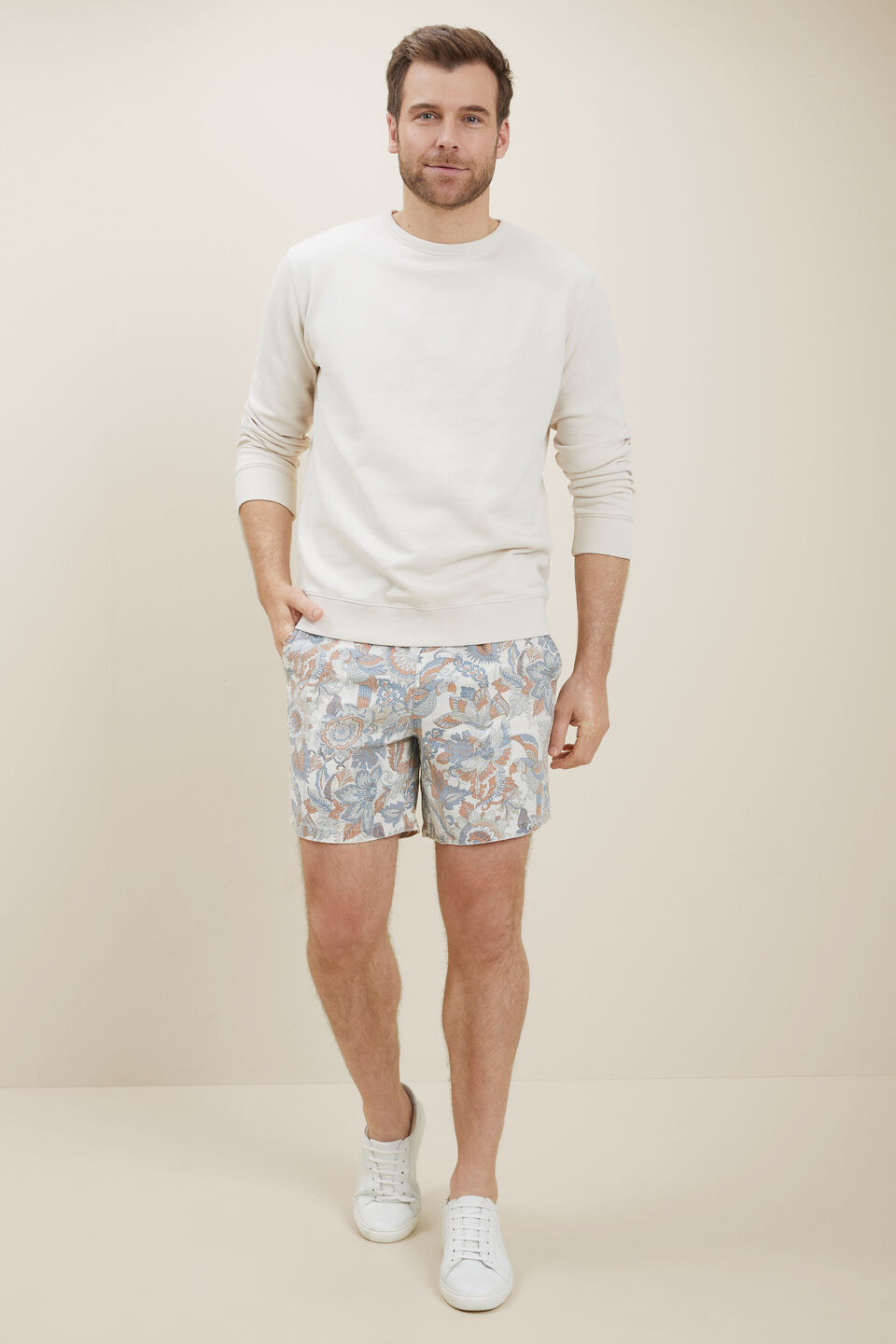 Mens Cotton Sweat  Ecru