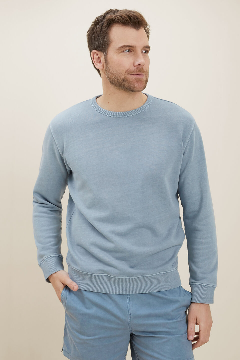 Mens Cotton Sweat  Steel Blue