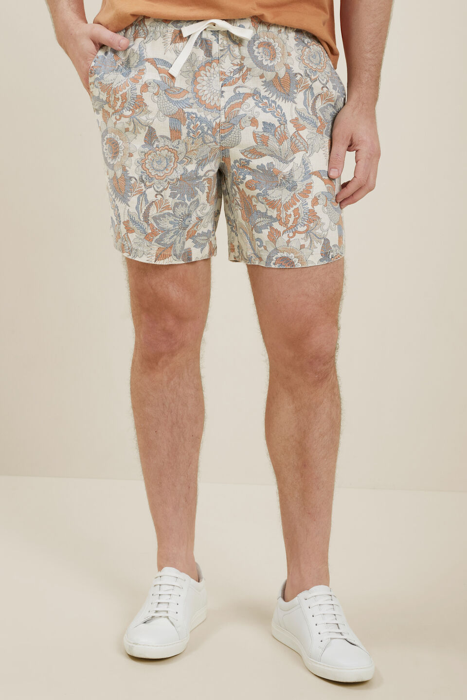 Mens Linen Short  Multi
