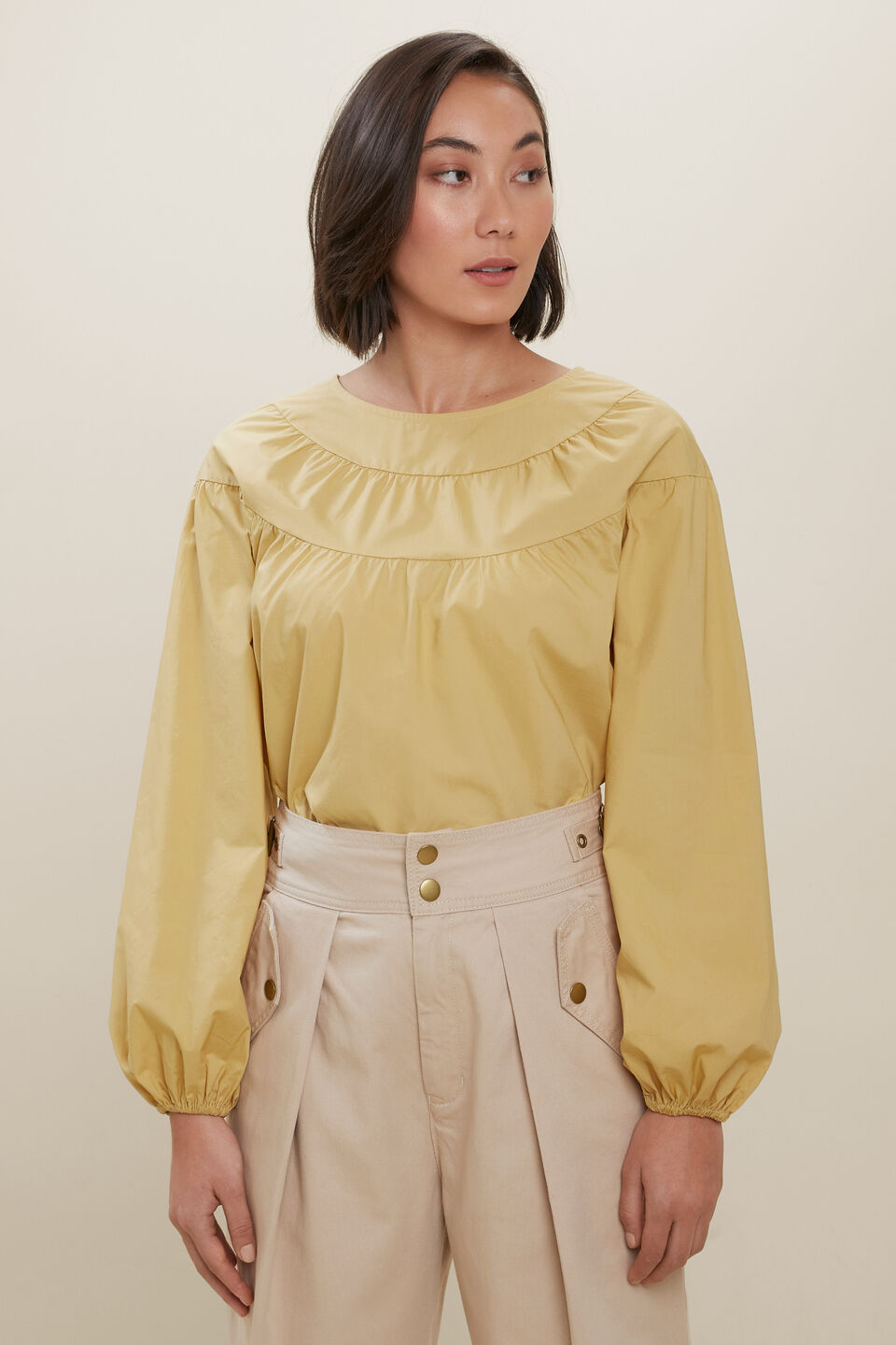 Poplin Blouse  Fawn