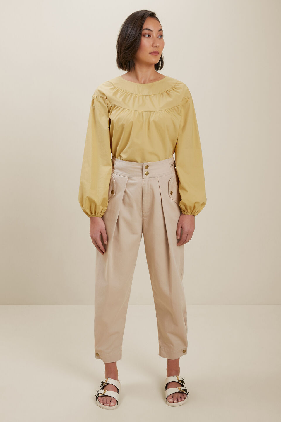 Poplin Blouse  Fawn