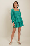 Cheesecloth Shirred Top  Deep Aqua  hi-res