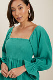 Cheesecloth Shirred Top  Deep Aqua  hi-res