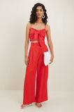 Linen Knot Front Top  Chilli Red  hi-res
