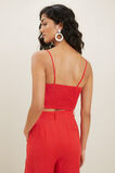 Linen Knot Front Top  Chilli Red  hi-res
