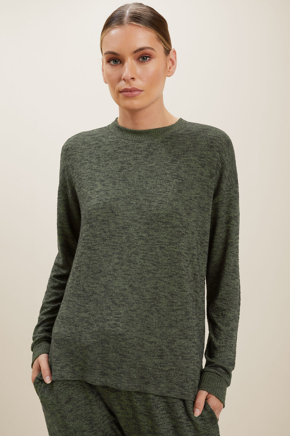 Supersoft Long Sleeve Top  Basil Marle