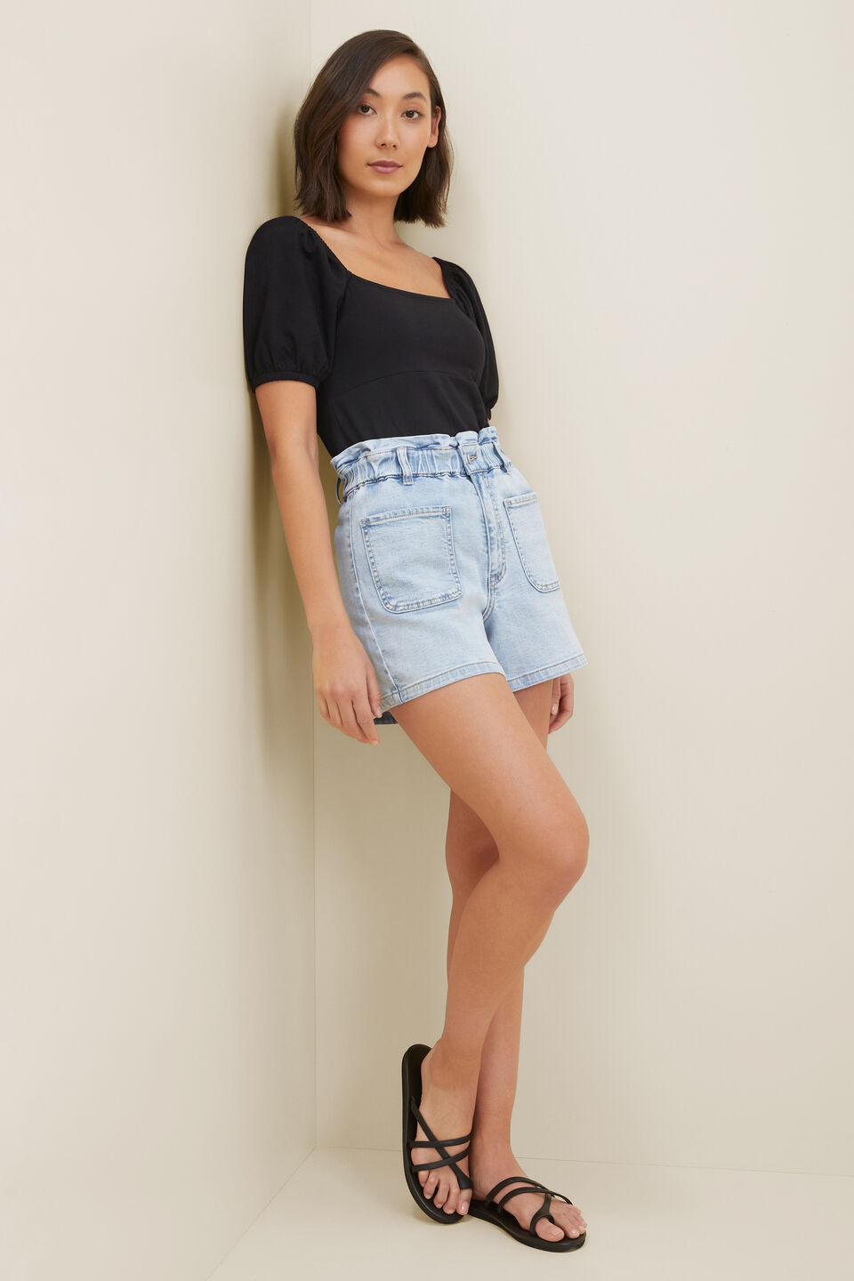 Puff Sleeve Top  Black