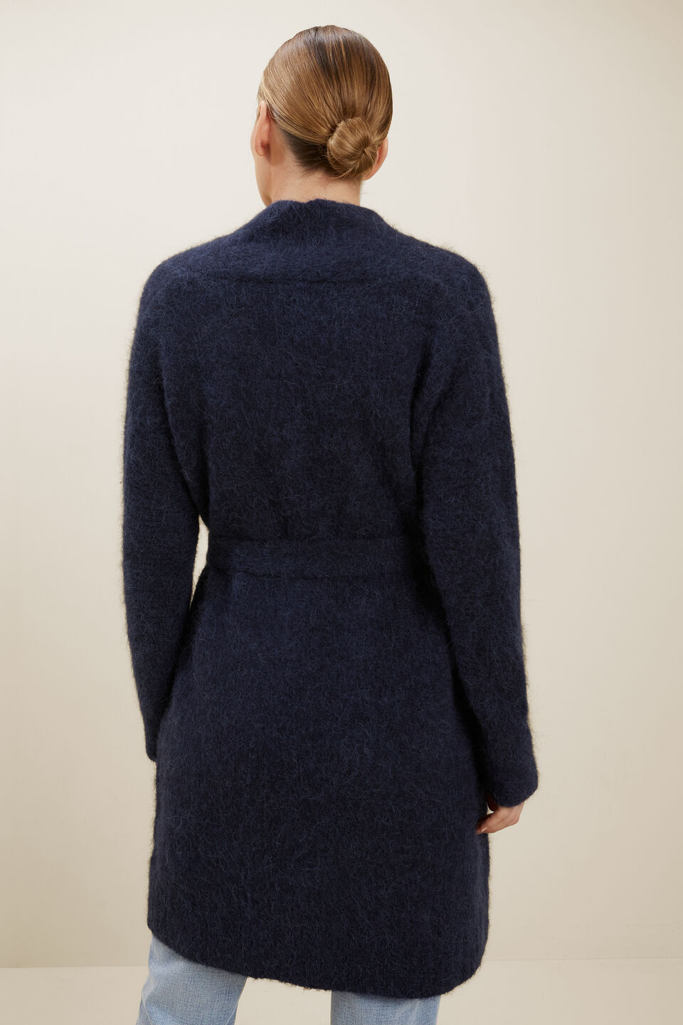 Relaxed Tie Cardigan  Deep Navy