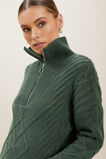 Zip Funnel Neck Sweater  Basil Marle  hi-res
