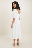 Check Tiered Midi Dress  Whisper White  hi-res
