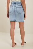 Denim Pintuck Mini Skirt  Washed Blue Denim  hi-res