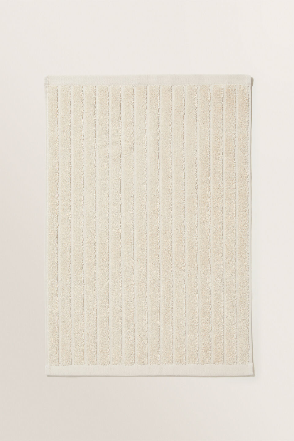 Cotton Stripe Hand Towel  Ivory Cream