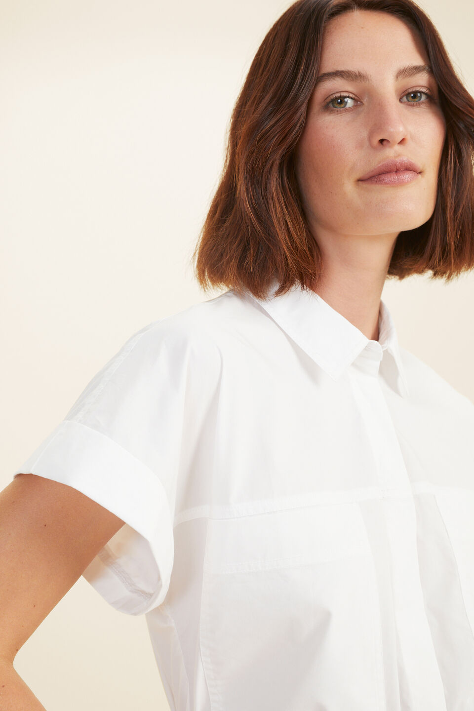 Poplin Crop Shirt  Whisper White