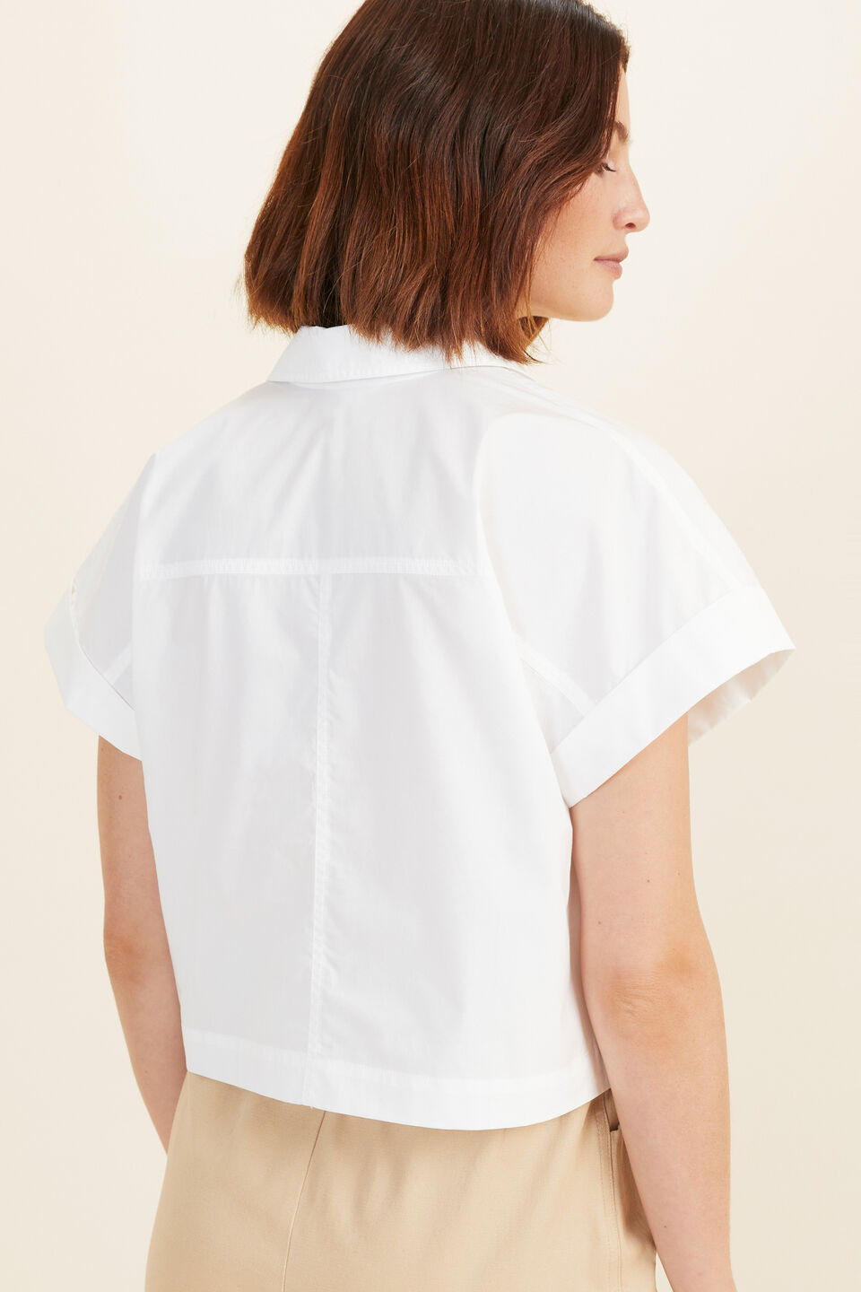 Poplin Crop Shirt  Whisper White