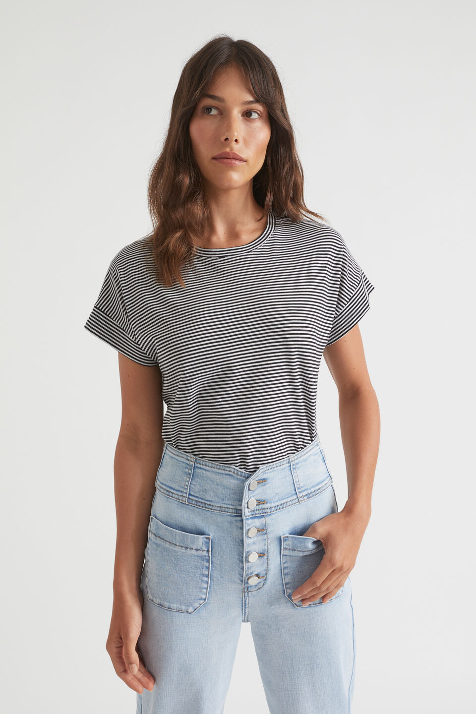 Core Longline Tee  Mono Stripe
