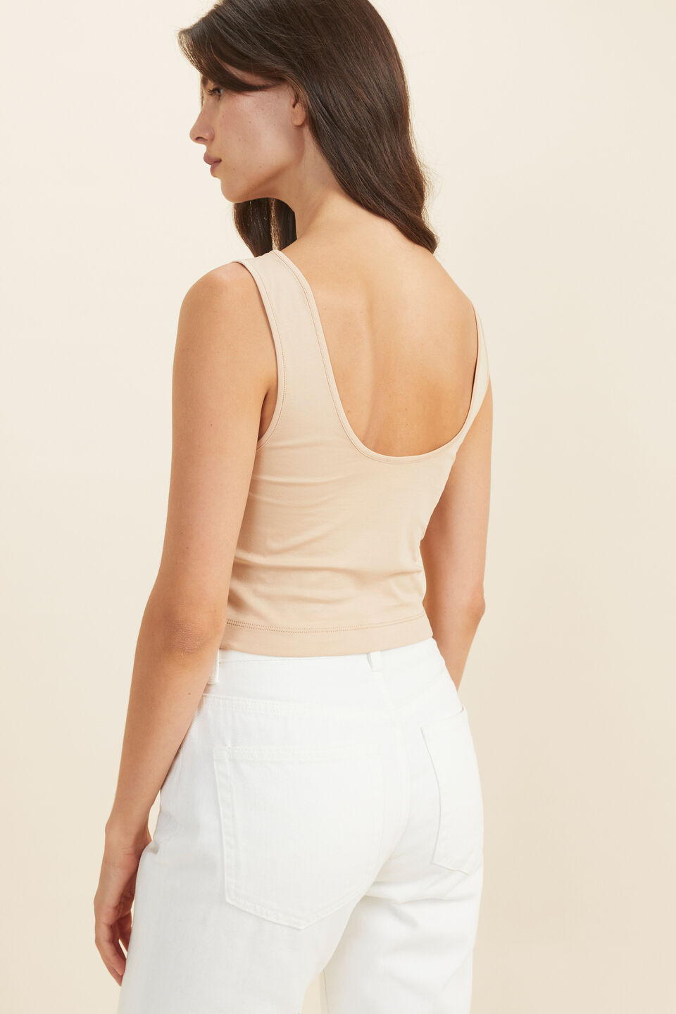 Layering Crop Top  Champagne Beige