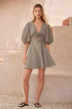 Gingham Knot Front Mini Dress  Neutral Gingham  hi-res
