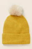 Rib Pom Pom Beanie  Turmeric  hi-res