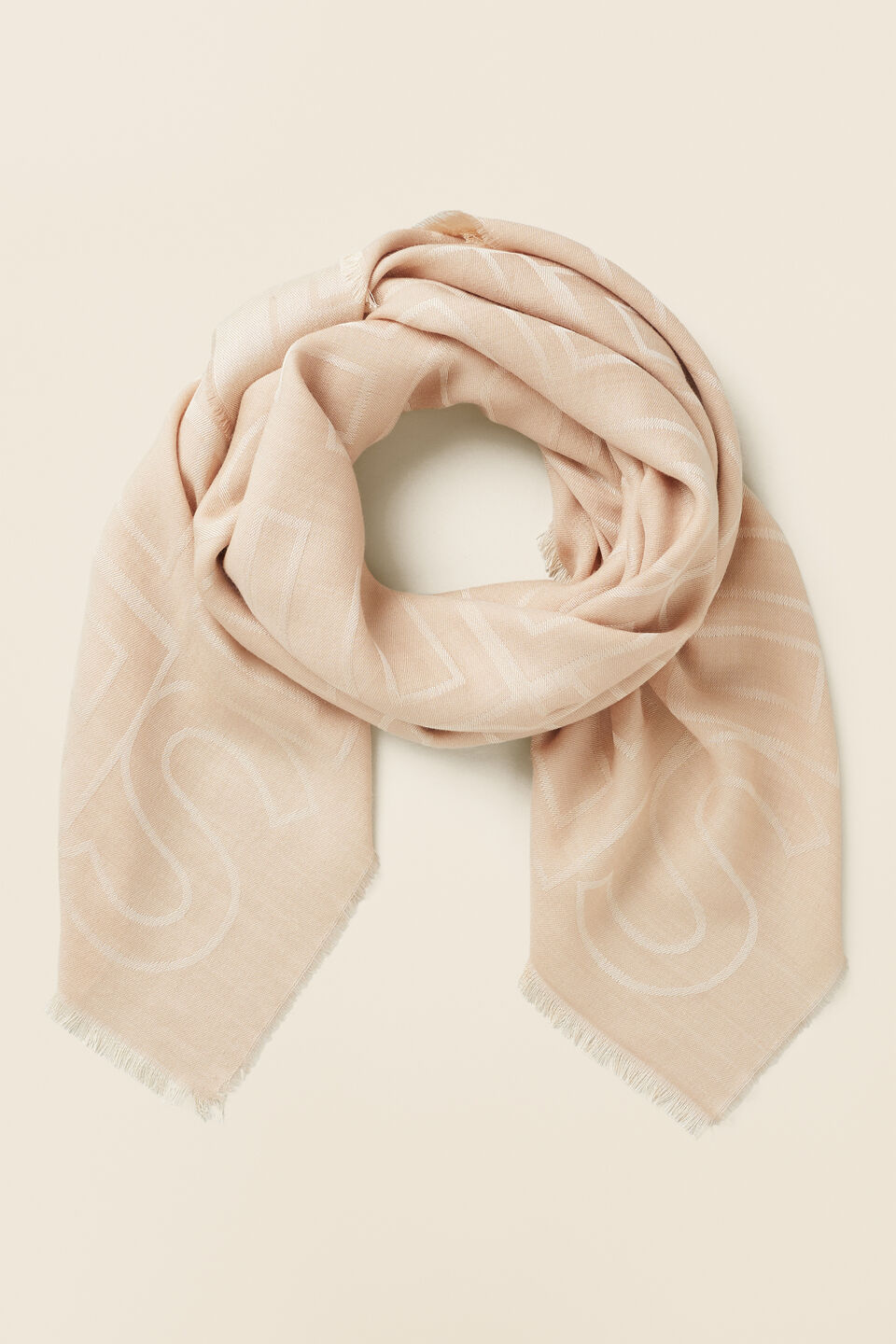 Jacquard Logo Wrap  Champagne Beige