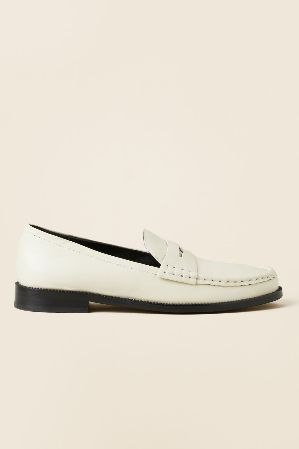 Kendall Leather Penny Loafer  French Vanilla