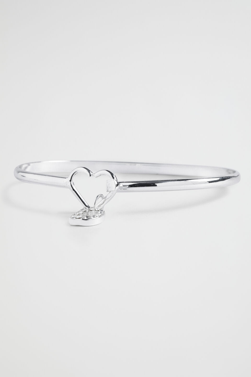 Silver Initial Bangle  D