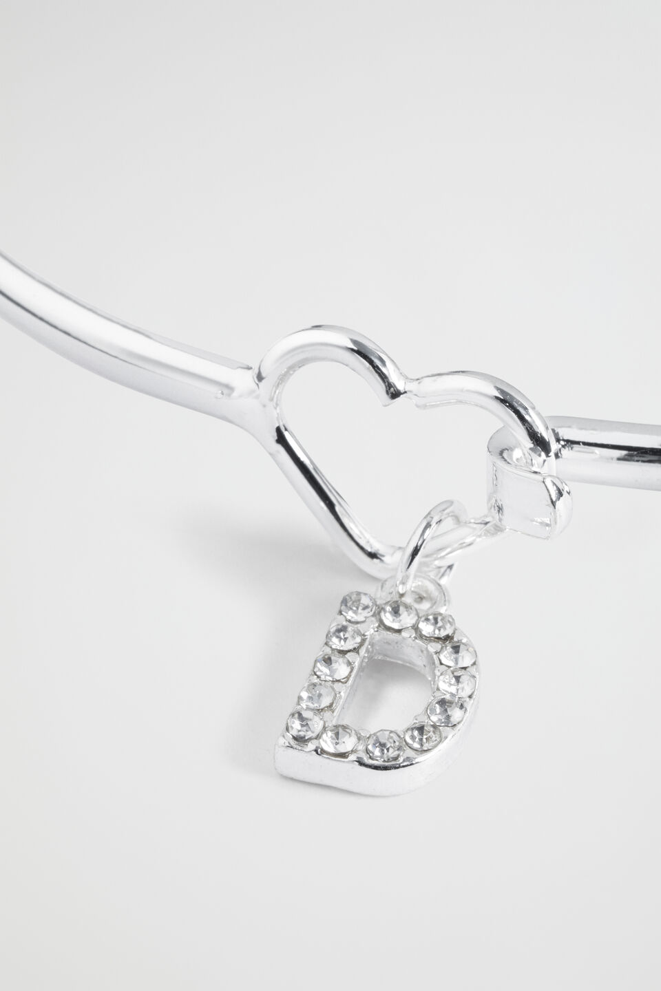 Silver Initial Bangle  D