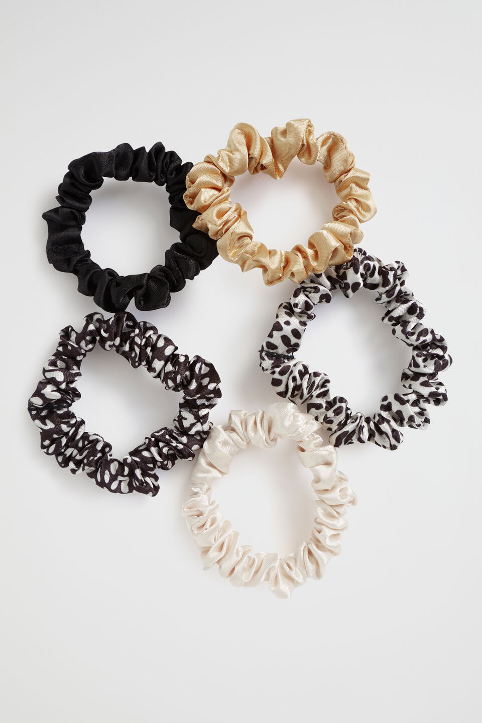 Mini Scrunchie  Black White Ocelot