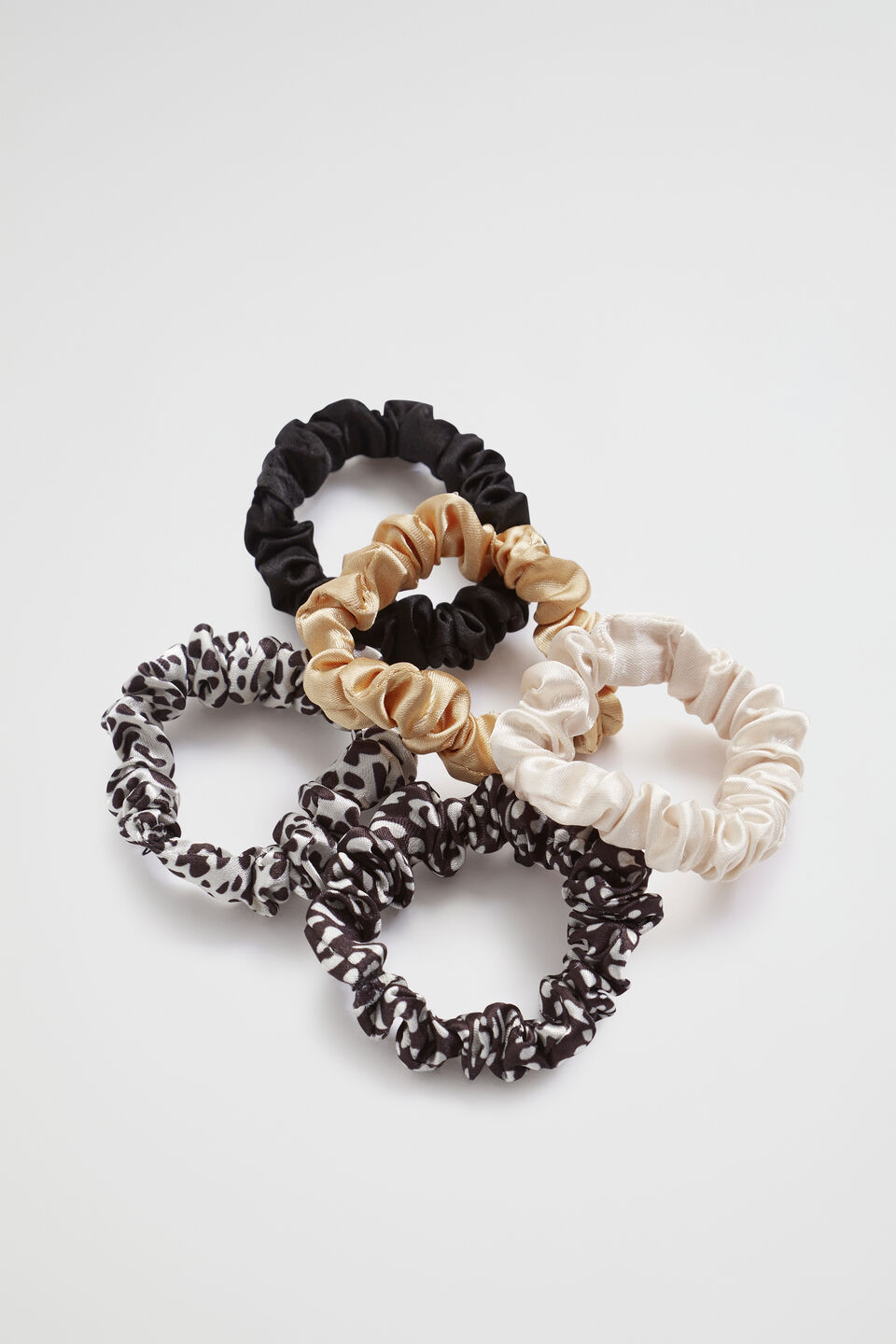 Mini Scrunchie  Black White Ocelot