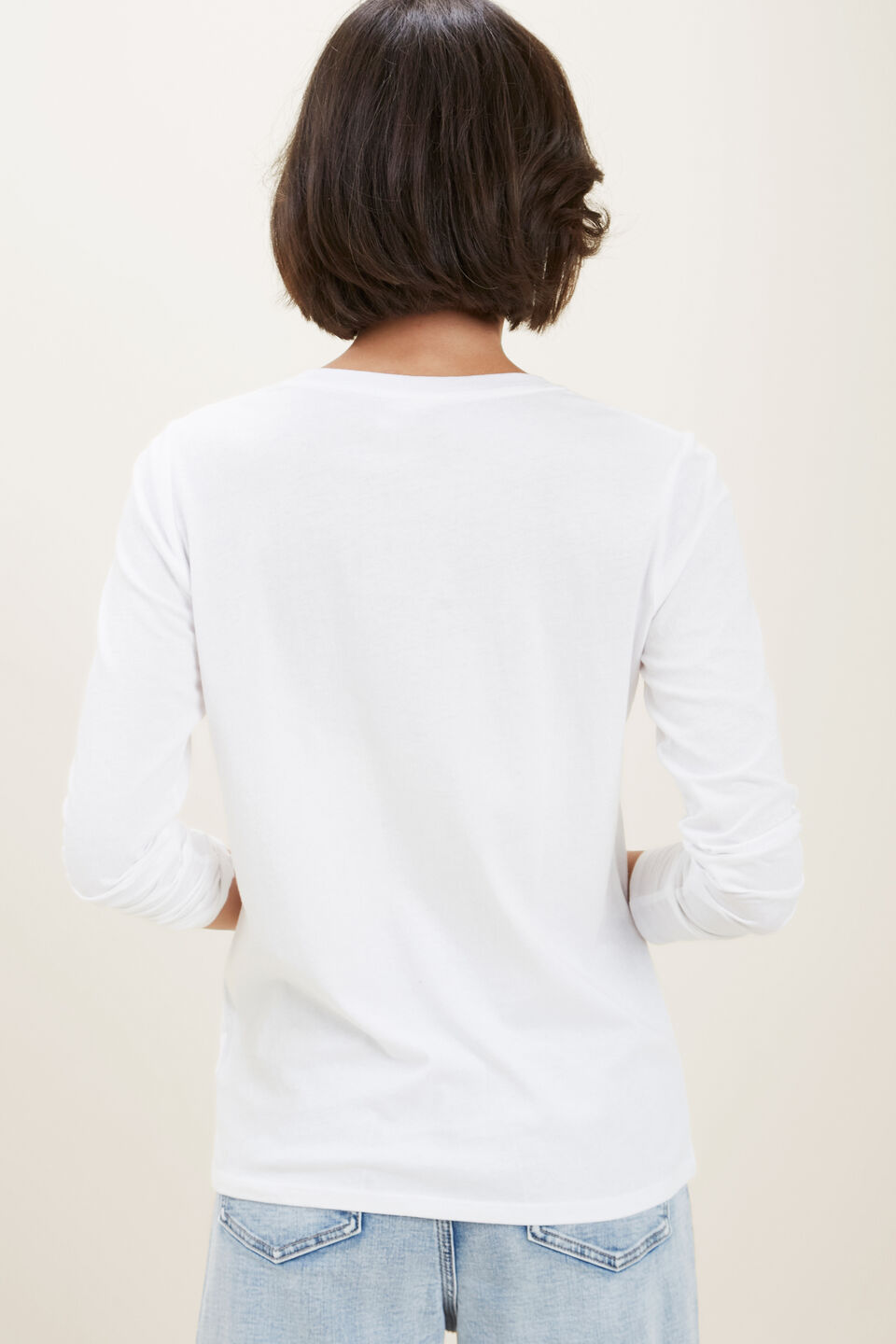 Classic Long Sleeve Top  Whisper White