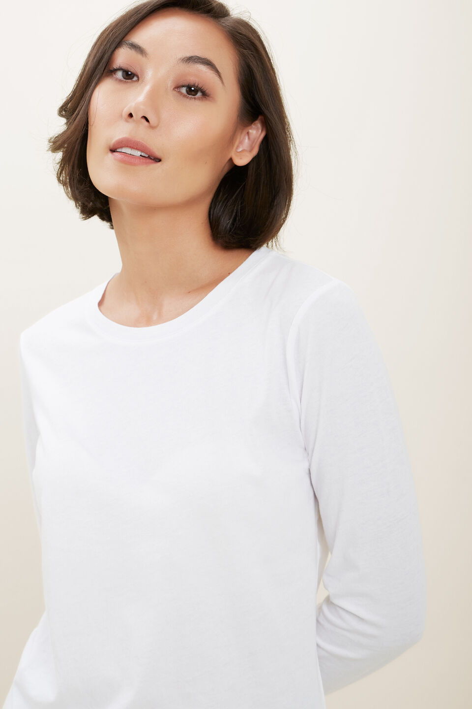 Classic Long Sleeve Top  Whisper White